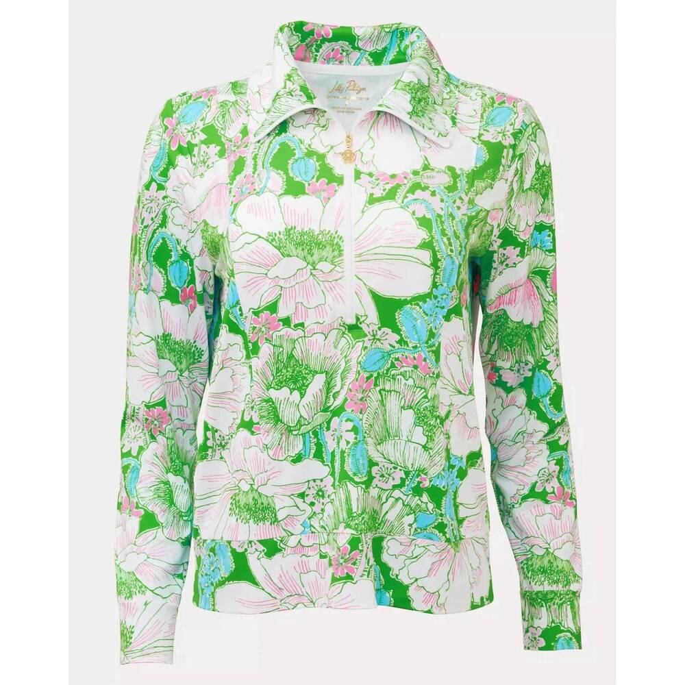 NEW LILLY PULITZER eleni pullover top in putting green poppyland - Picture 7 of 7
